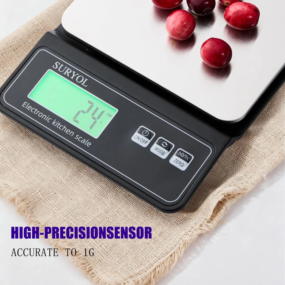 Báscula digital de alimentos de 0,5 g/0,1 oz – 11 libras, 5 unidades, vidrio templado y acero inoxidable, báscula de peso de alimentos en gramos y onzas para cocinar, hornear