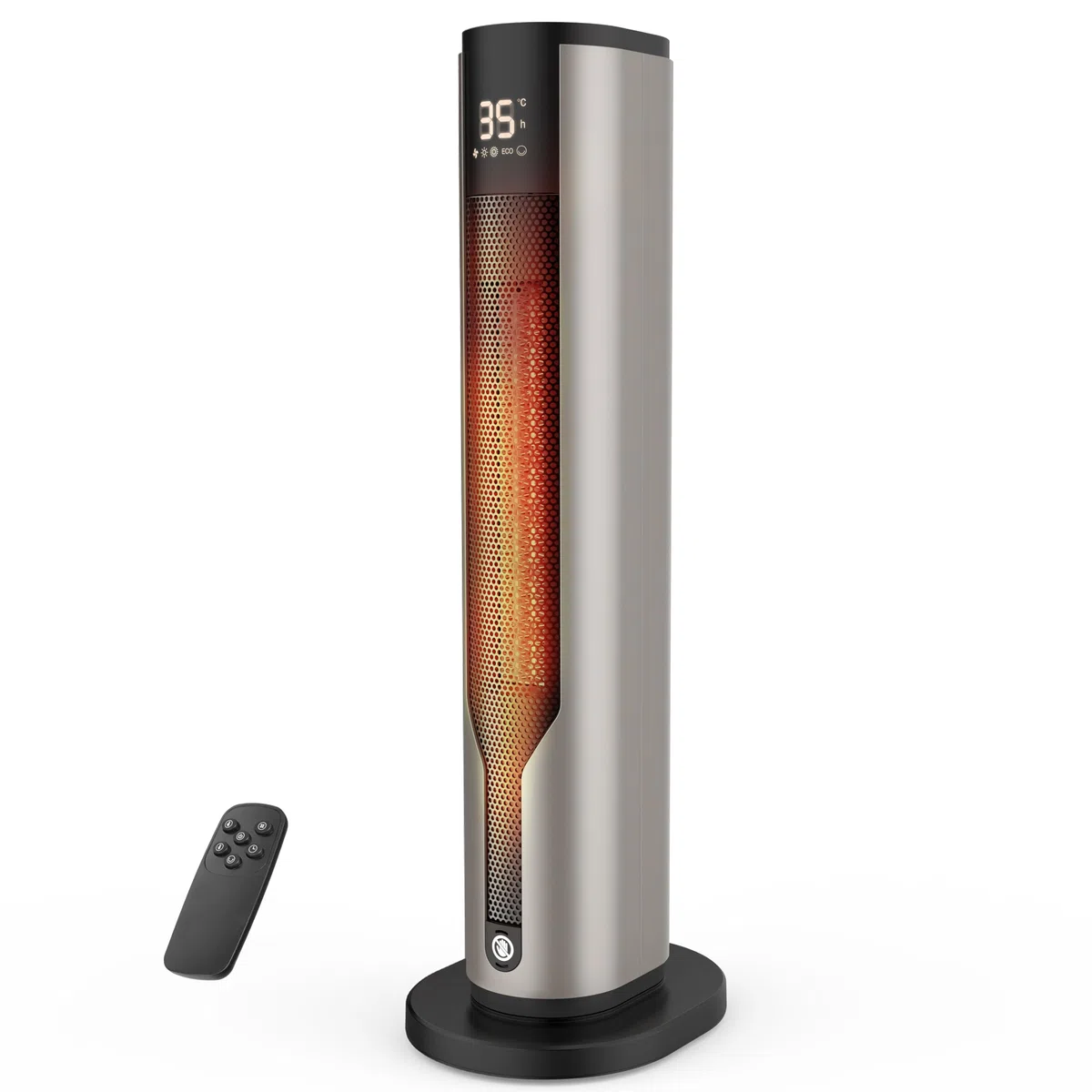 Calefactor Baño,Calefactor Bajo Consumo 2000W,Calentador Cerámico Silencioso de 60cm,Protección Contra Sobrecalentamiento y Vuelco,Oscilación de 70°,3 Modos,Temporizador de 12 h