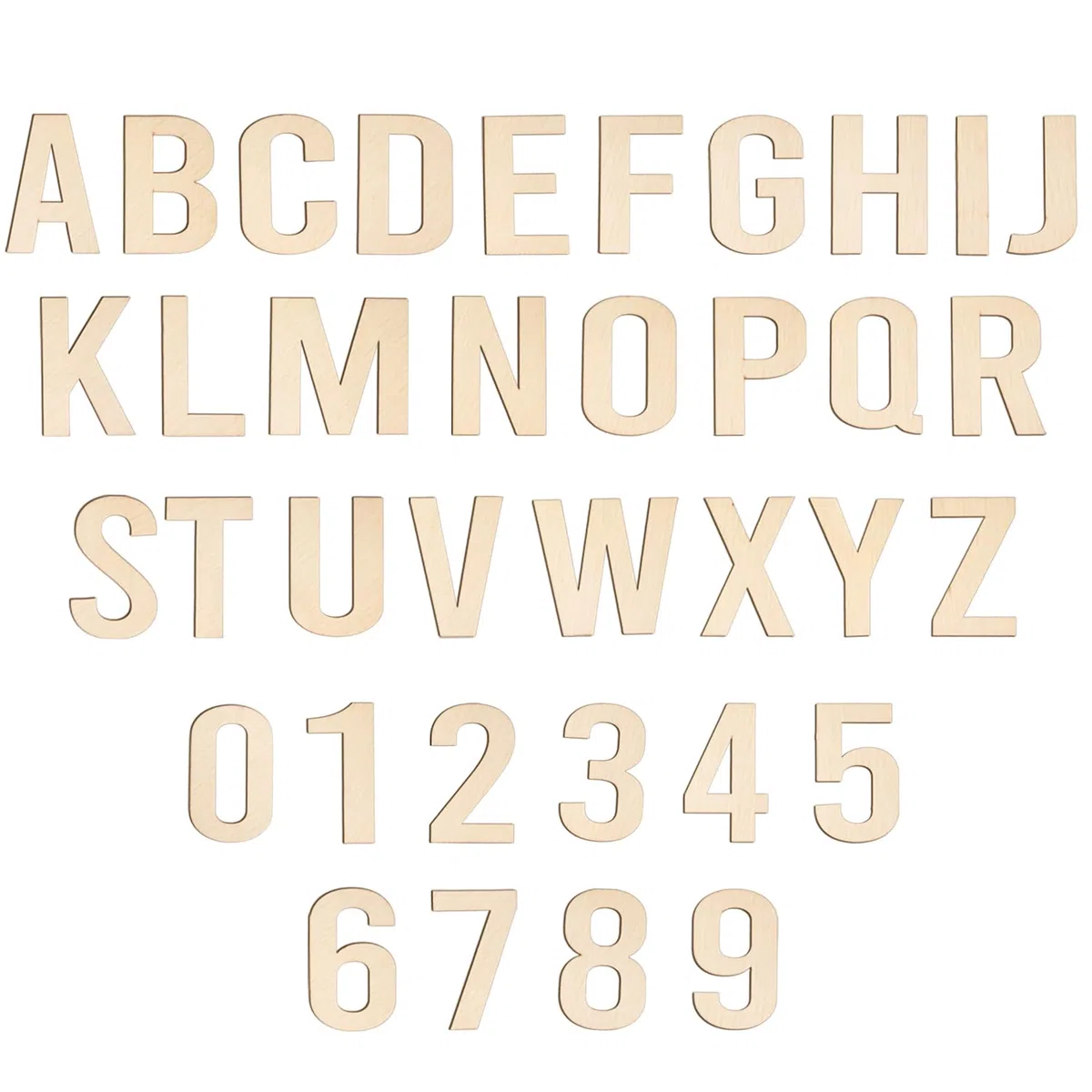 108 letras de madera de 5 pulgadas para manualidades, letras y números pequeños del alfabeto de madera sin terminar, recortes de letras de madera para pintar, proyectos de bricolaje, decoración de