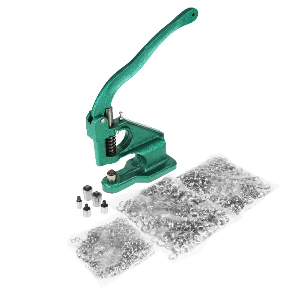 Práctico alicates para Ojales, máquina con 3 moldes, Prensa con 1500 boquillas de 6 mm, 10 mm y 12 mm
