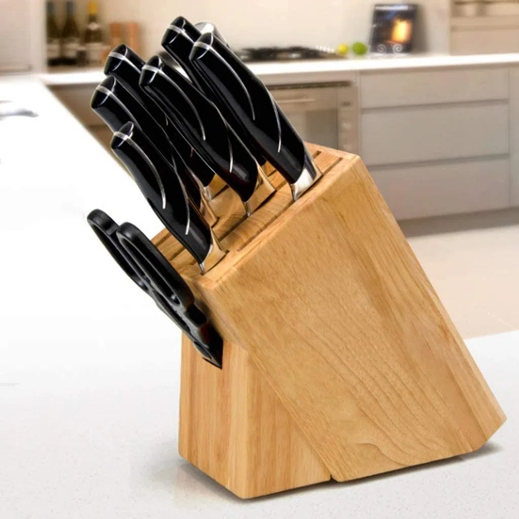 Bloque Cuchillos Cocina Organizador De Almacenamiento De Bloques De Cuchillos De Haya Universal Funcional, Soporte para Cuchillos, Restaurante, Cocina