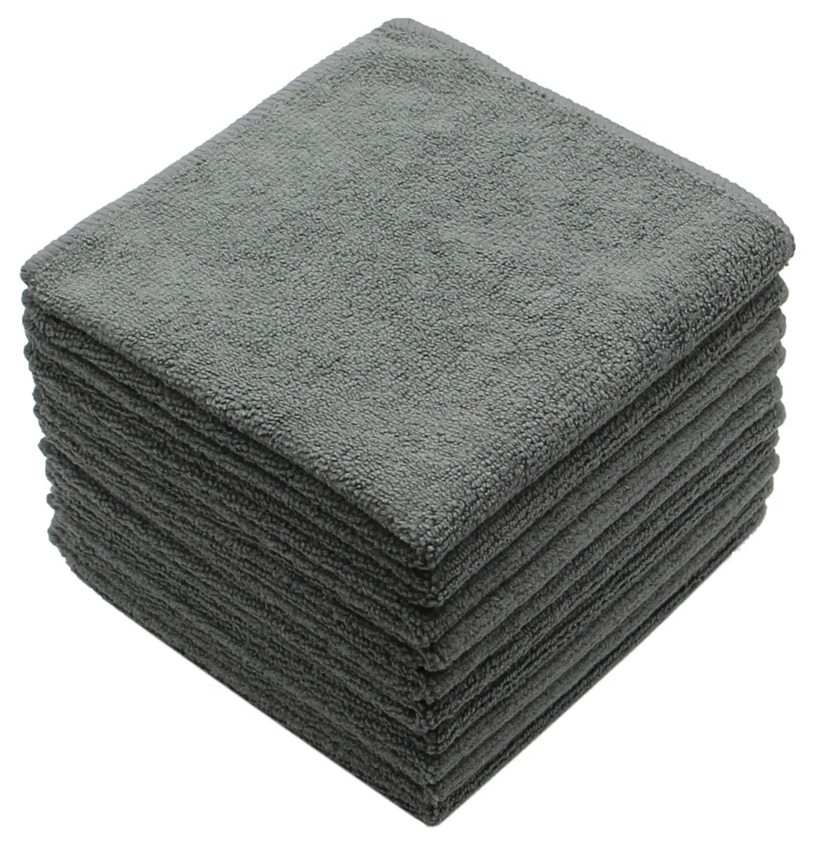 Paños de Microfibra Ultra absorbentes para Lavar Platos, paño de Limpieza de Secado rápido, 12 x 12 Pulgadas, Paquete de 10 Unidades, Color Gris
