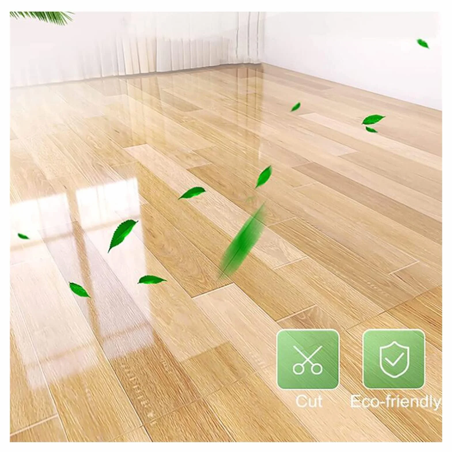 Clear Plastic Vinyl Rug Protector Cover Office Clear Hardwood Chair Mat, Rectangle Plastic Vinyl Floor Carpet for Kitchen, 1.5/2mm Thick,Office Chair Mat Non Slip PVC Transparent Rectangle Floor Prote