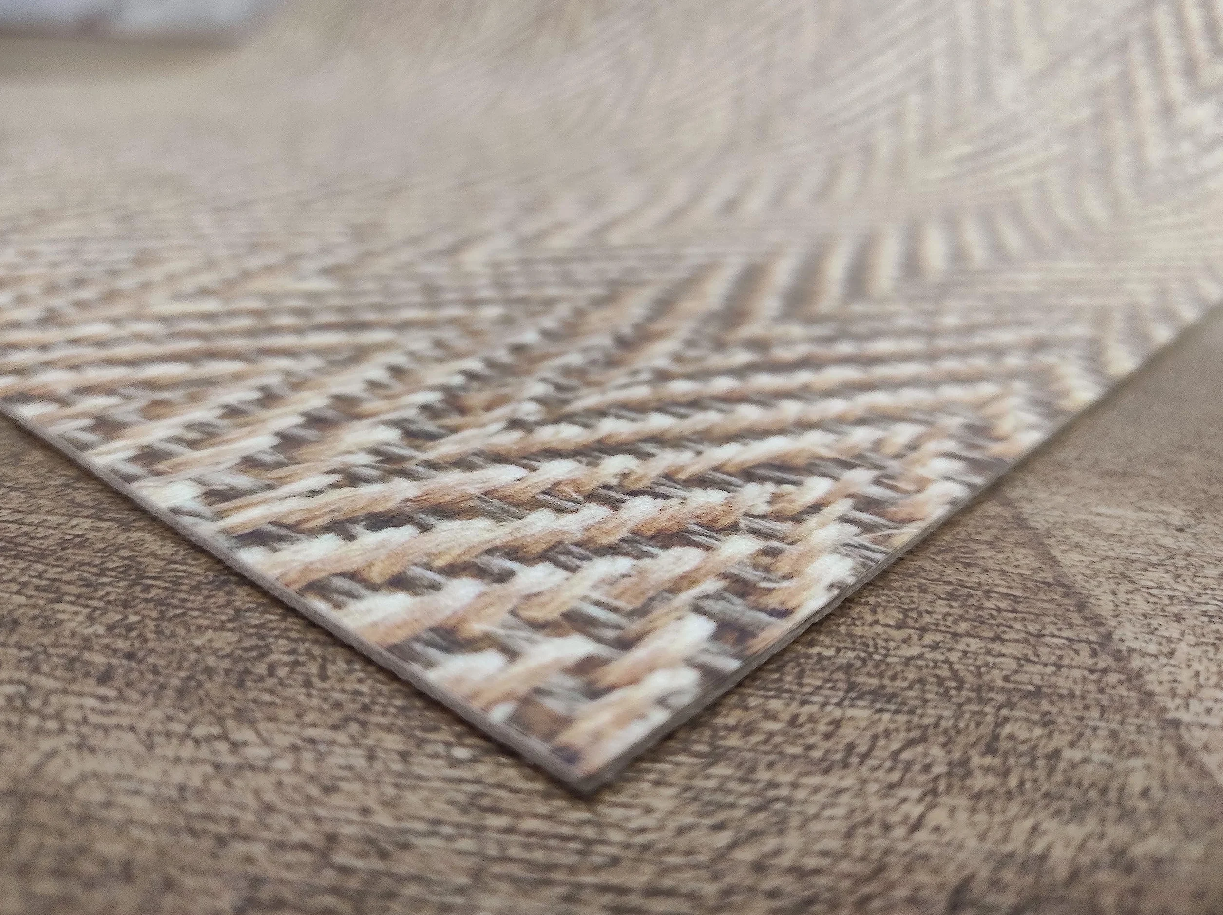 Alfombra Vinilica Espiga, para Cocina, Pasillo, de Color Marron, beig Efecto Natural digitalizado.