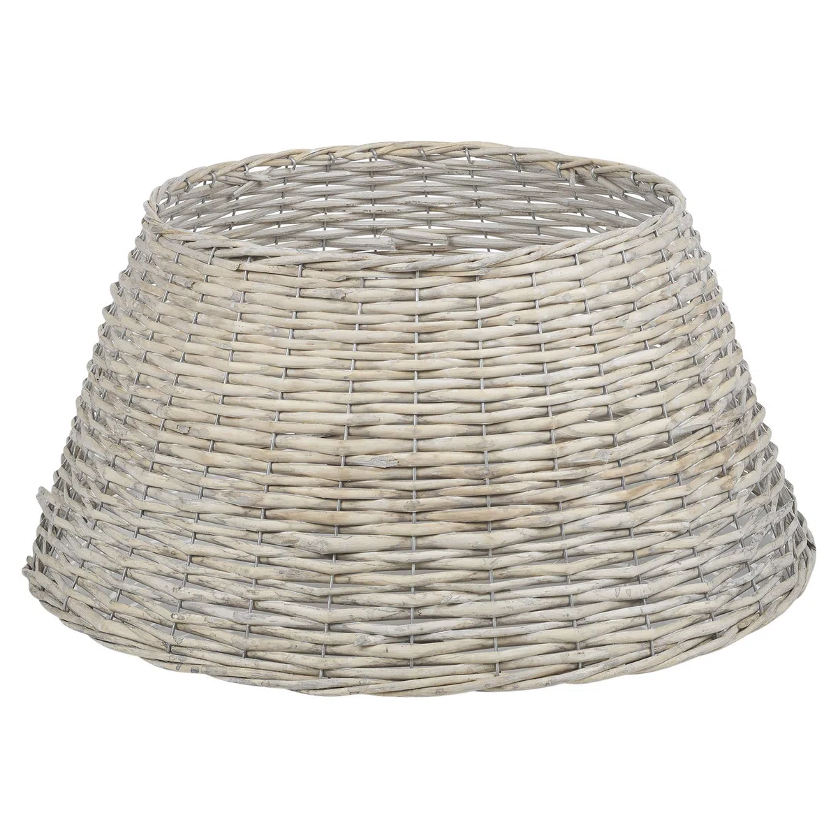URBNLIVING - Soporte para árbol de Navidad, base de mimbre, sauce navideño (blanco)