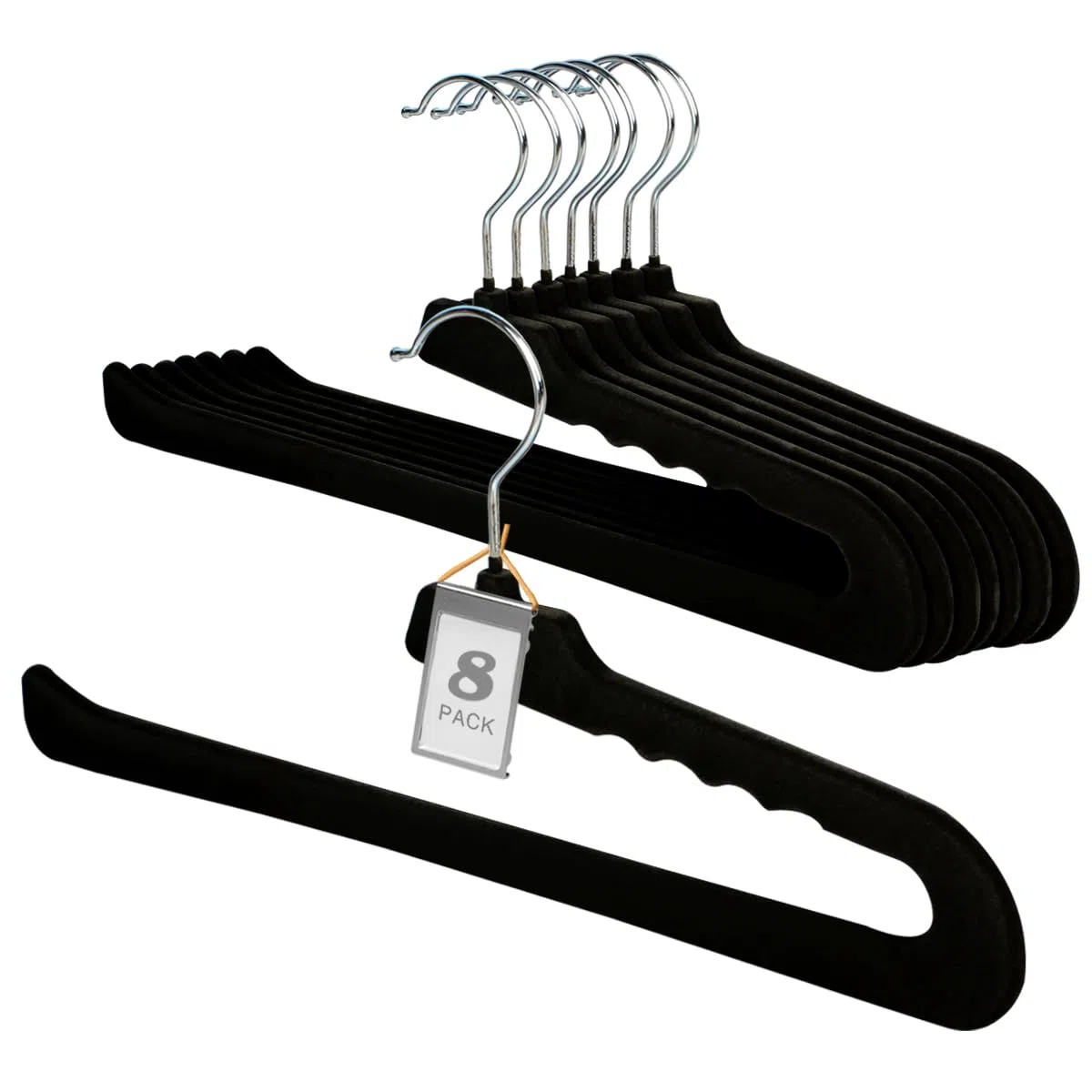 Perchas para ropa y pantalones (8, negro)