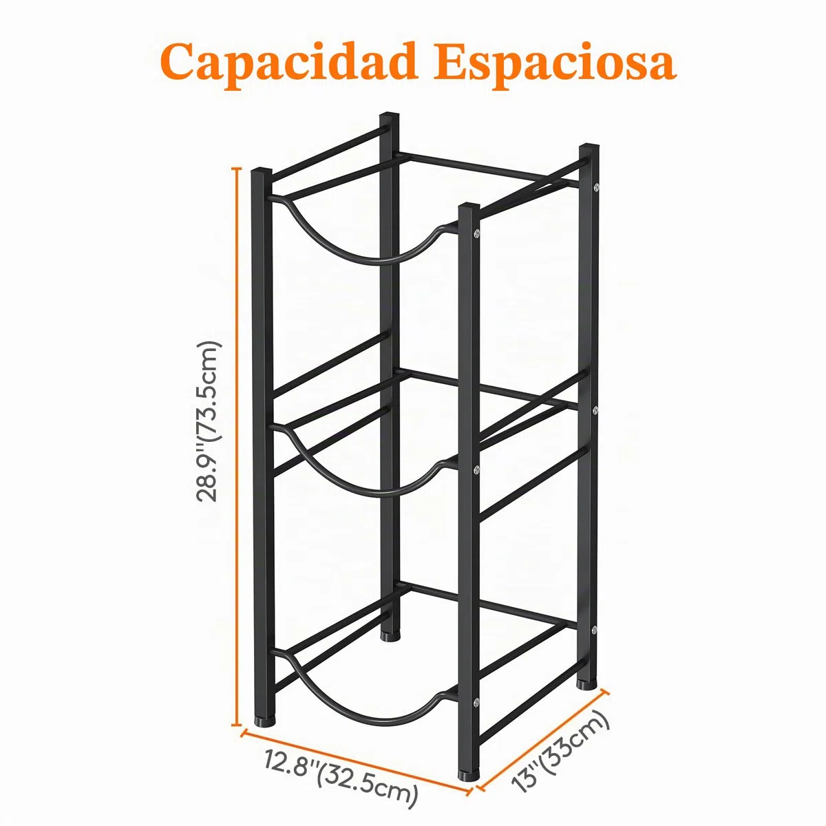 Lifewit Porta Garrafa de Agua de 22L, Soporte para Botellas de Agua de 3 Niveles, Organizador de Almacenamiento de Agua para Hogar, Sala de Estar u Oficina, Negro