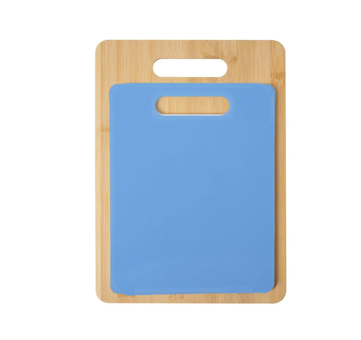 Dura Living Juego de 2 tablas de cortar de bambú y poliéster, tablas de cortar de bambú ecológicas y duraderas para carne, verduras y queso, doble textura, aptas para cuchillos, fácil de limpiar