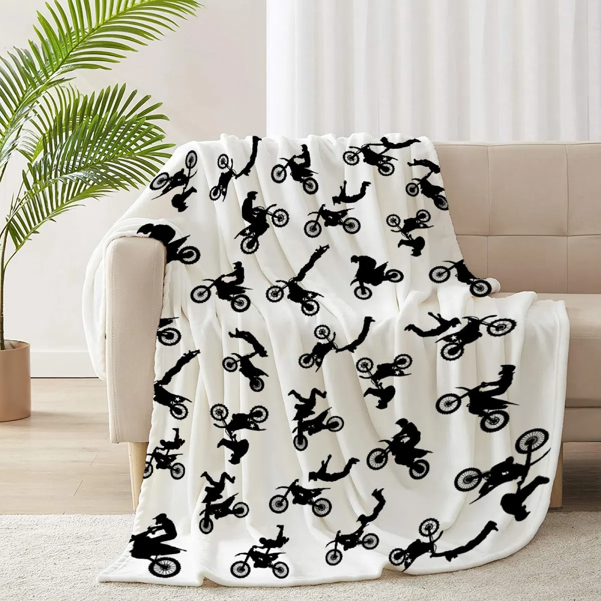 Manta de moto de cross, regalo para niños y niños, manta de motocicleta | Manta suave para niños y amantes de la motocicleta, regalo para niños, para decoración de sofá, cama, 50 x 40 pulgadas