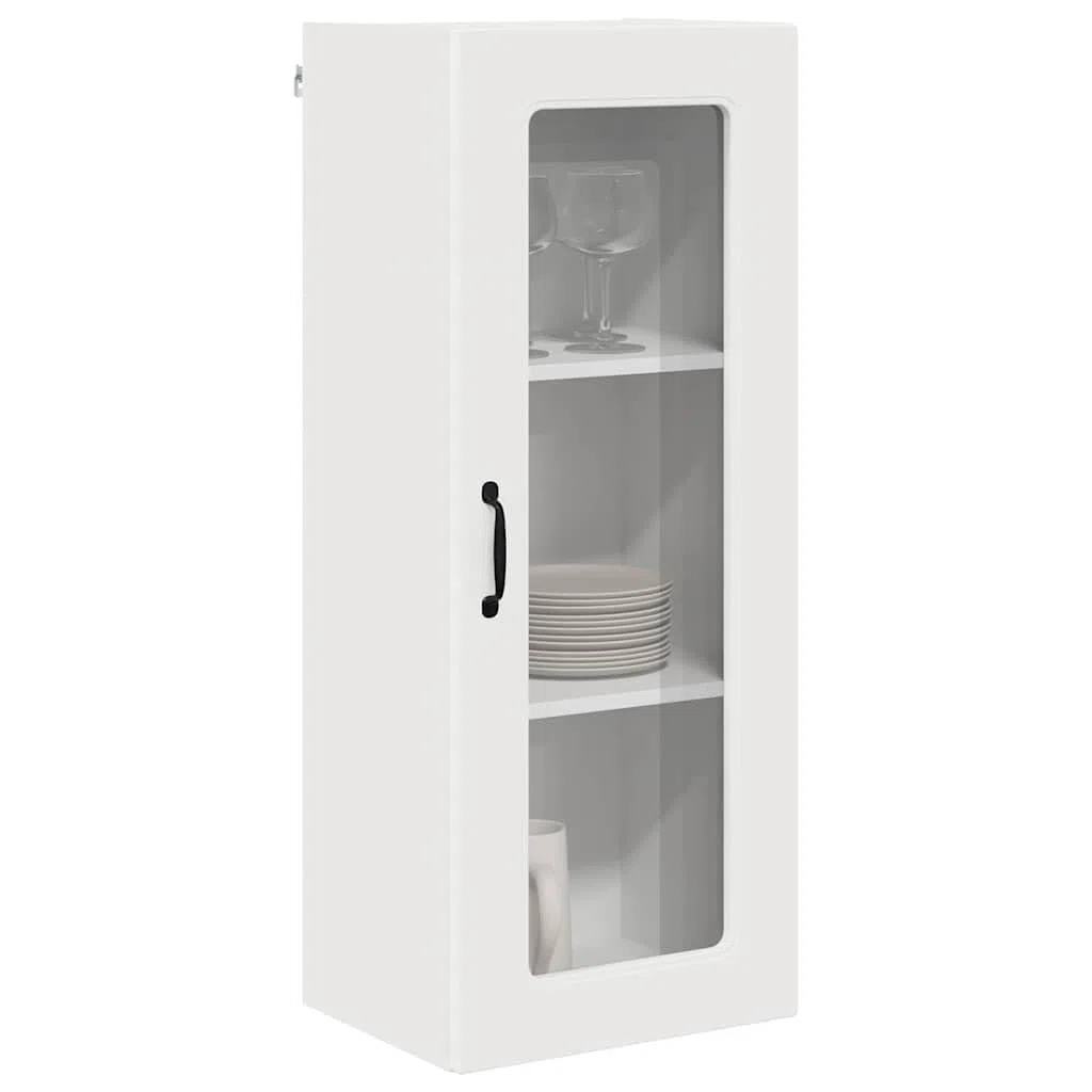 Armario de cocina de madera blanco 40 x 31 x 100 cm con puerta y 3 estantes, armario de pared para cocina y comedor, armario auxiliar versátil y organizador para vajilla y suministros