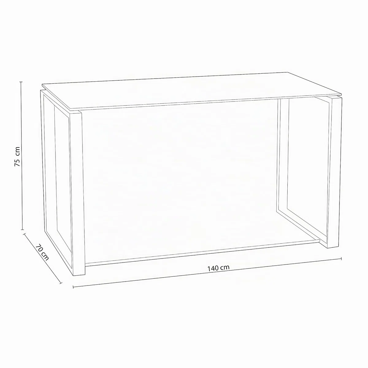 Adec Group Office, Mesa de Estudio, Oficina, Office, Acabado en Cristal y Cromo, Medidas 140 cm (Largo) x 70 cm (Ancho) x 75 cm (Alto)