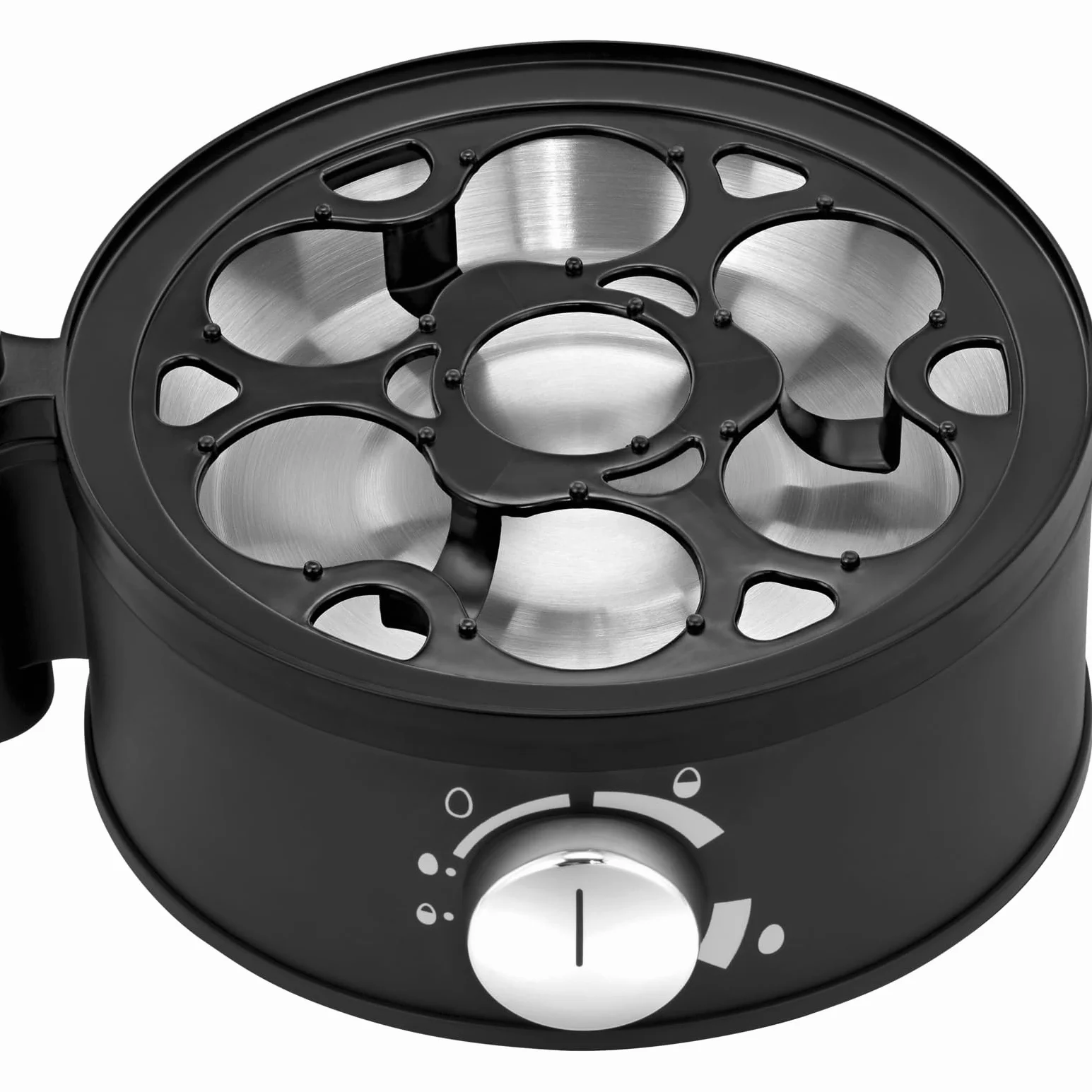 WMF Stelio - Cocedor de 7 Huevos de 380 W, Hervidor con señal acústica para detener cocción graduable, acabados de acero inoxidable de Cromargan mate, libre de BPA