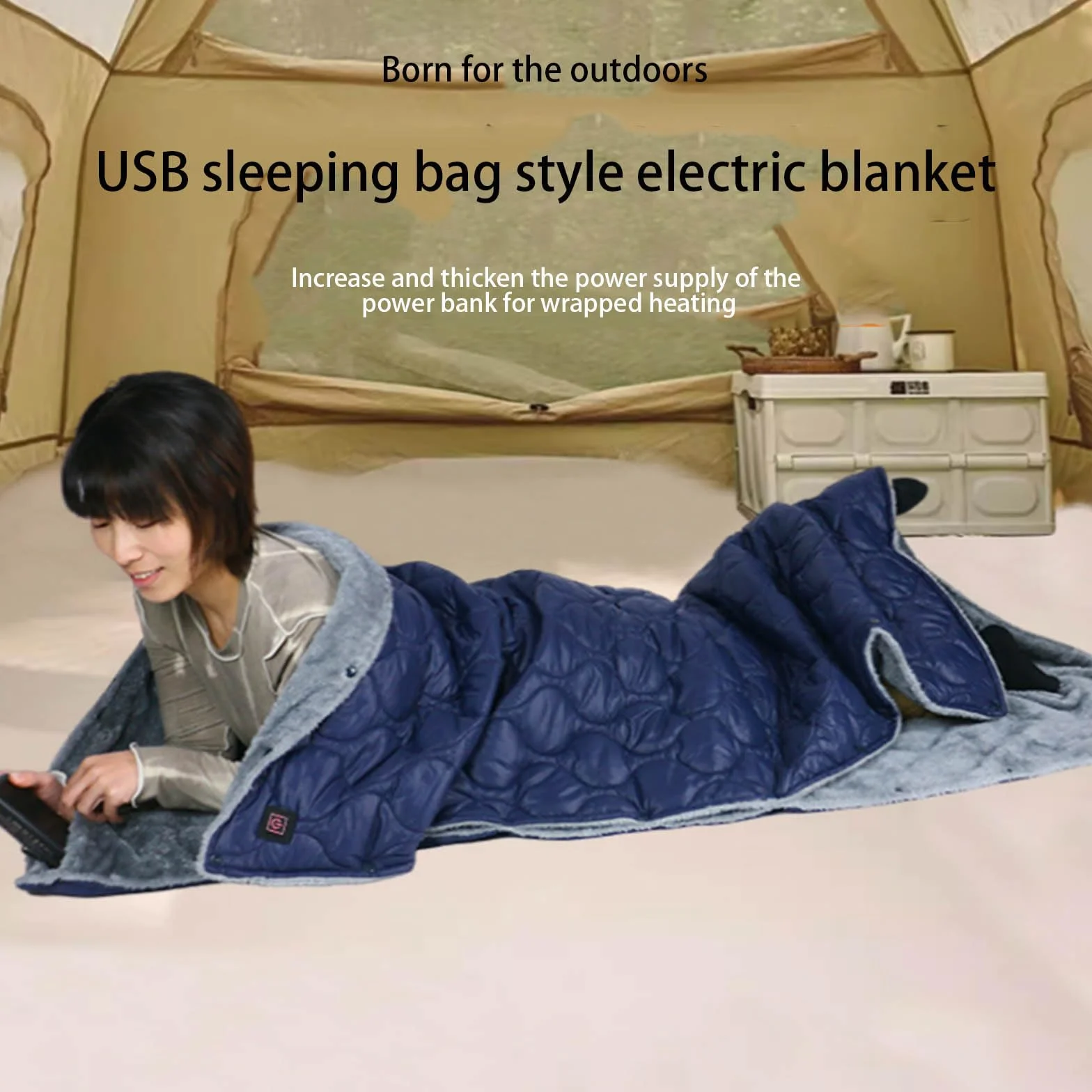 Manta térmica impermeable para mochileros con 3 enfoques de temperatura, plan denso de seguridad, 160 x 70 cm, almohadilla térmica eléctrica transportable para exteriores