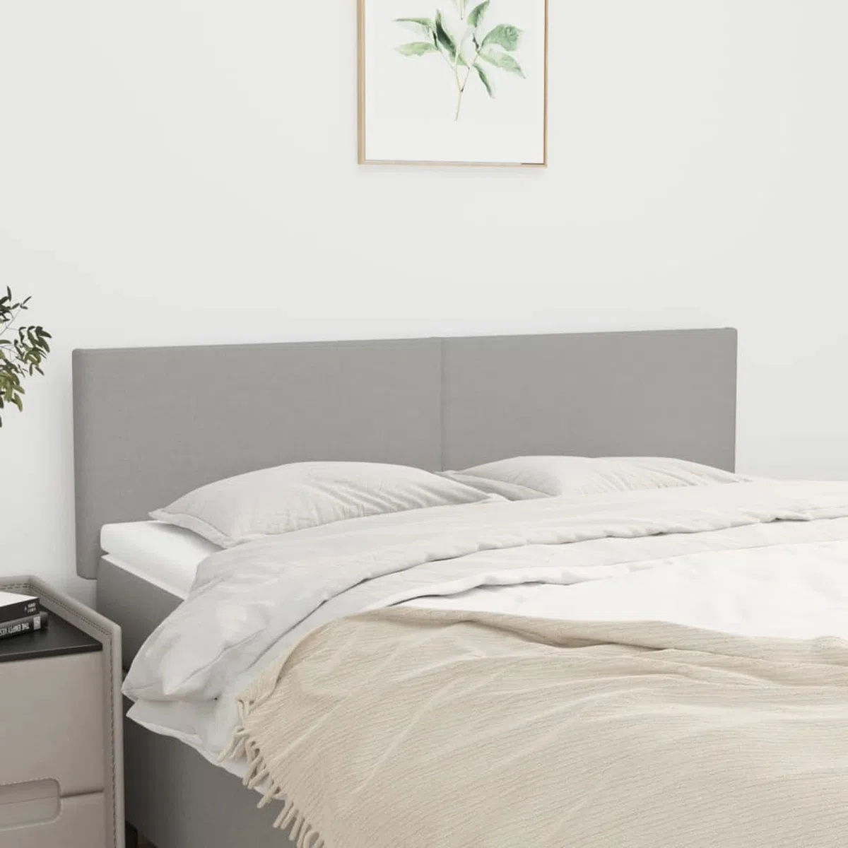 Cabeceros 2 Unidades, Cabezal De Cama, Cabezales Dormitorios Modernos, Cabecera para Cama, Cabeceira Cama, Tela Gris Claro 72x5x78/88 cm