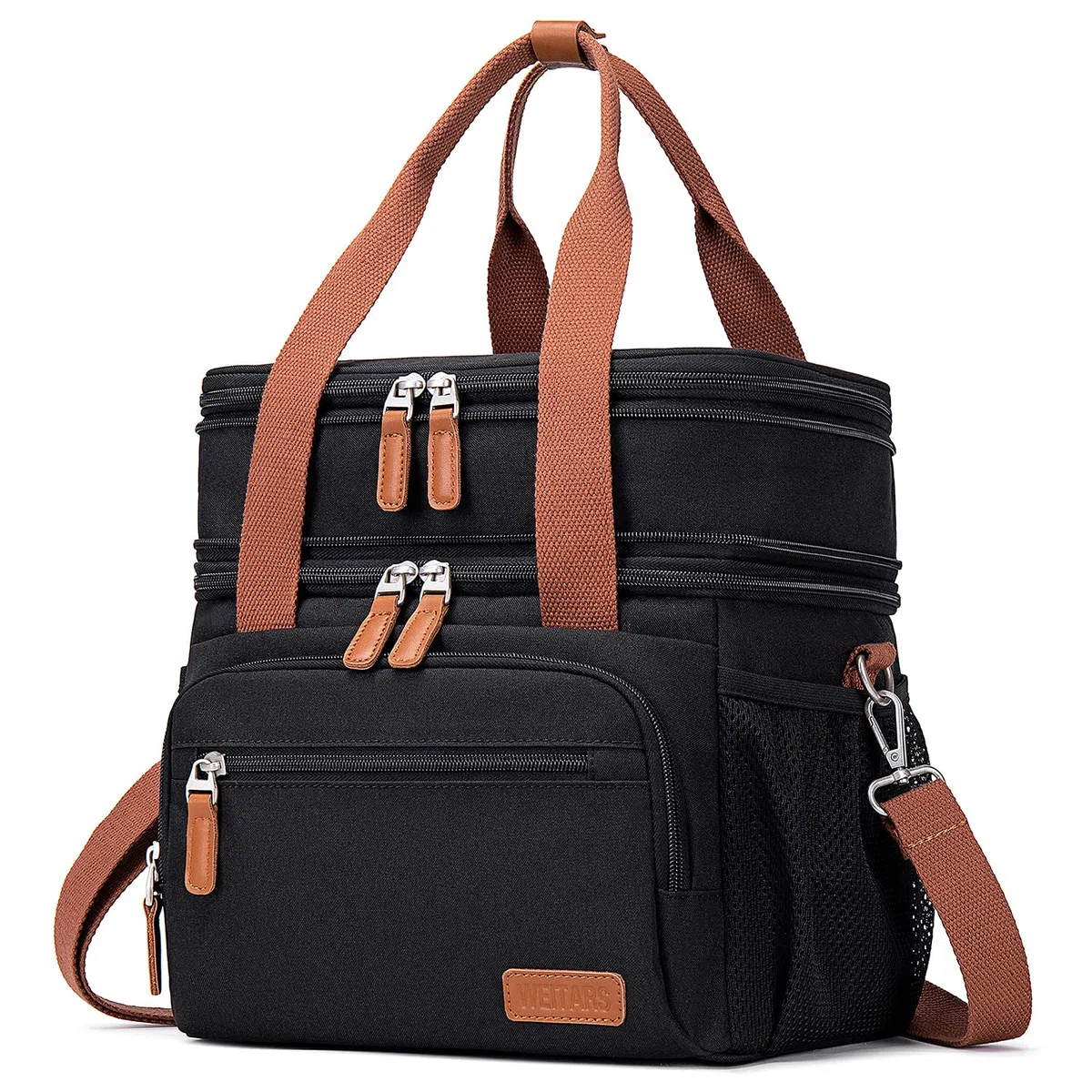 Weitars Fiambrera aislada para mujeres y hombres, doble compartimento impermeable, reutilizable, gran bolsa de almuerzo para niñas y niños, bolsa de nevera para trabajo, picnic, senderismo (15 L),