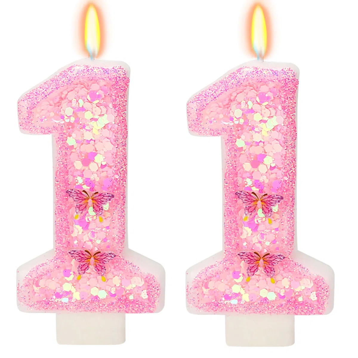 Vela de cumpleaños número 11, velas de cumpleaños de mariposa para pasteles, decoraciones de fiesta de cumpleaños, suministros de fiesta temática, decoración de pastel de boda, decoración de