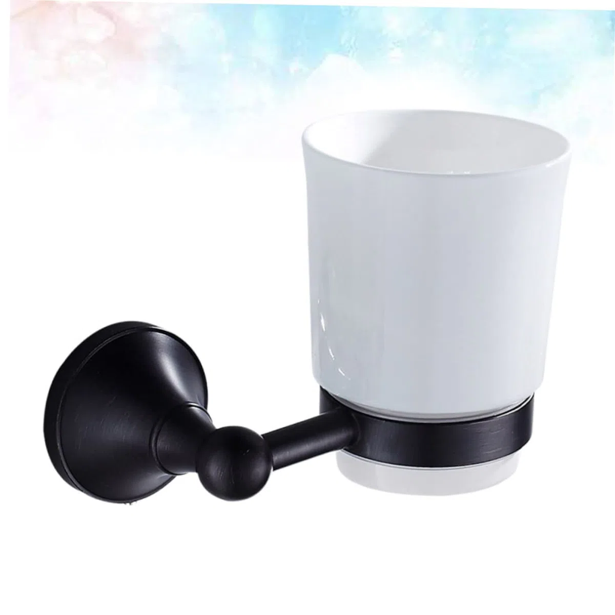 Soporte Cepillo Dientes Pared Cobre Elegante con Vaso Cerámico Colgador Baño Vintage Robusto y Duradero