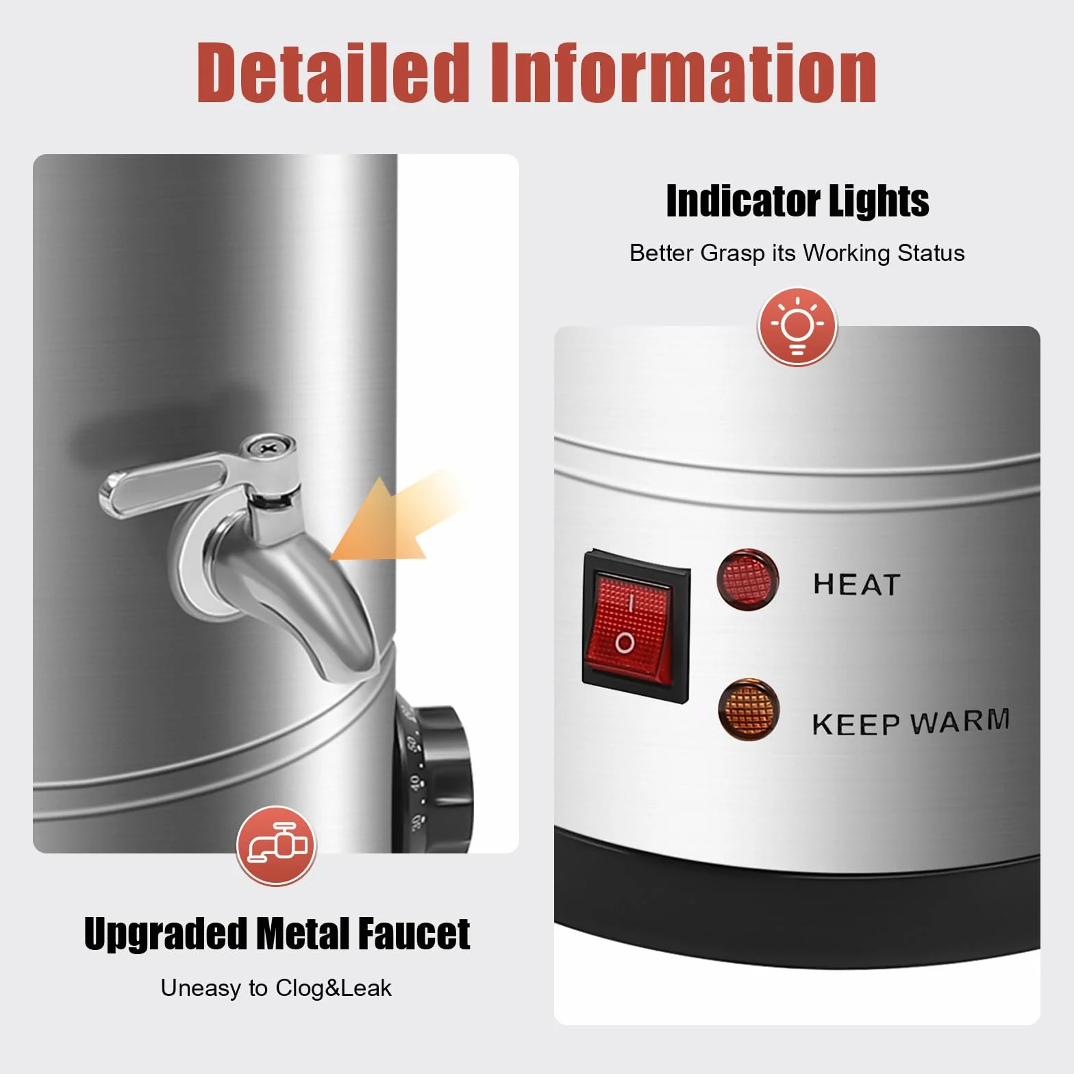 PUDLOR Olla de fusión de cera de 1800 W, 10 l, máquina de fusión de cera comercial grande 86 ℉-230 ℉ Temperatura Calefacción por suelo completo Termostato Interruptor de un botón para derretir