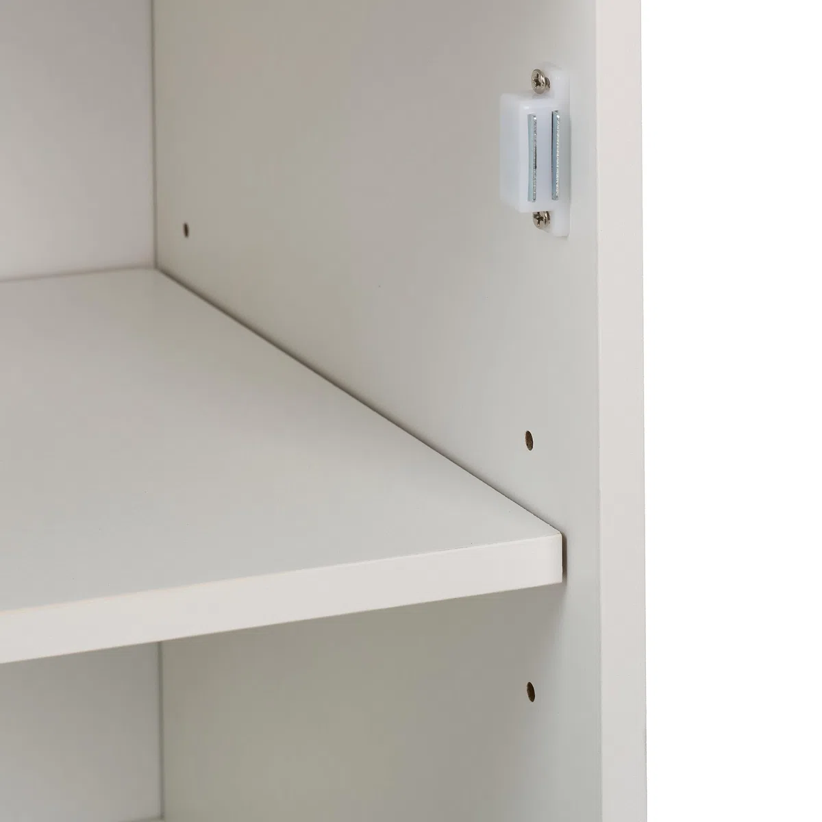 Relaxdays Mesa Impresora con 4 Cajones y Puerta, Cajonera Oficina con Ruedas, Mueble Despacho, 57 x 48 x 34 cm, Blanco