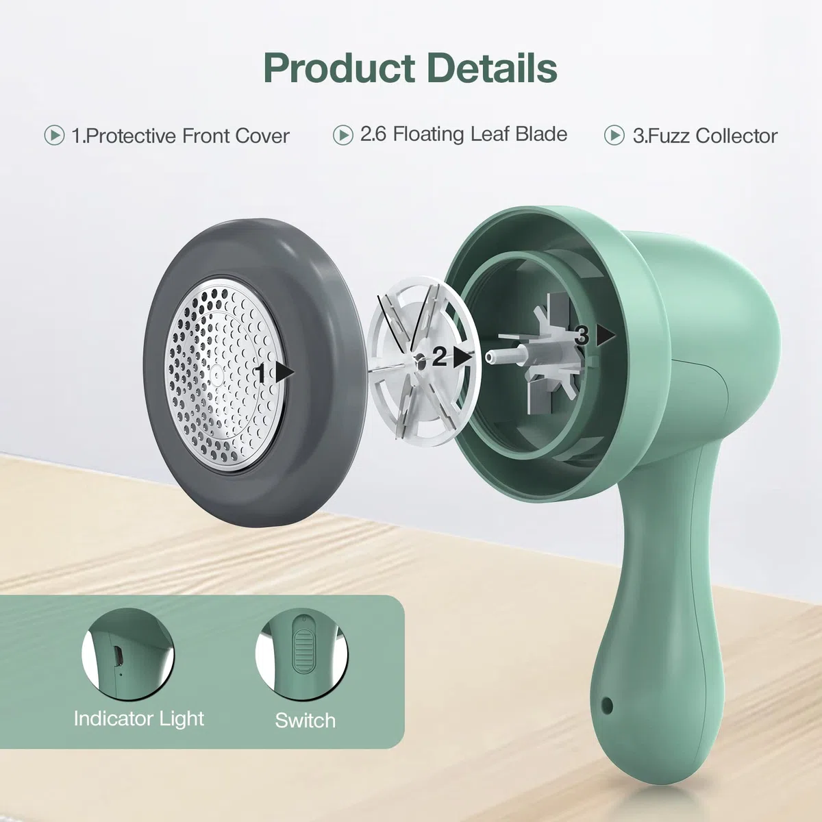 Quitapelusas Electrico, Quita Pelusas para Ropa con 3 Cuchillas & USB, Portátil Rápido Quita Bolas de la Ropa Recargable Maquina Quitar Bolitas Ropa Quitapelusas Ropa para Sueter/Abrigo de Lana/Manta