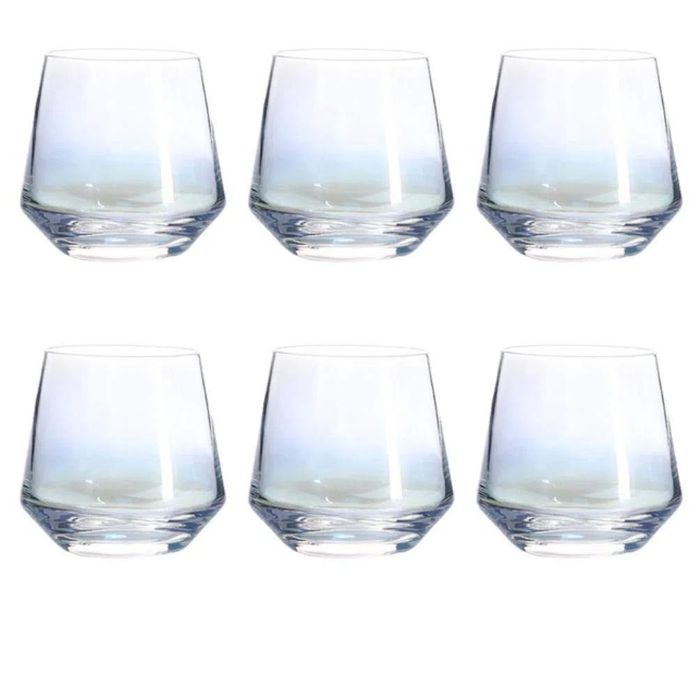 CXK Vasos arcoíris Cristal de Cerveza Plateado Copa de Vino Vaso de Agua de Vidrio Bar Copa de Vino, 7 Piezas