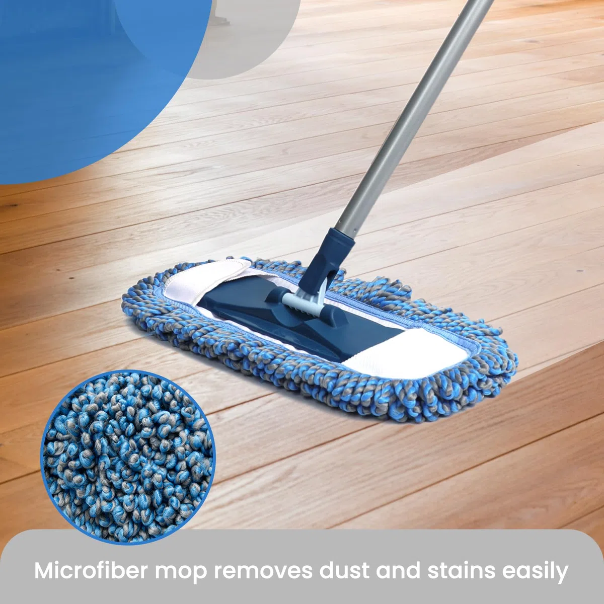 TrueYee Trapeador de polvo para suelos de madera dura con mango largo de 57 pulgadas, mopas húmedas y secas para atrapar pelo de mascotas y polvo, mopas de microfibra para vinilo, madera, azulejos,