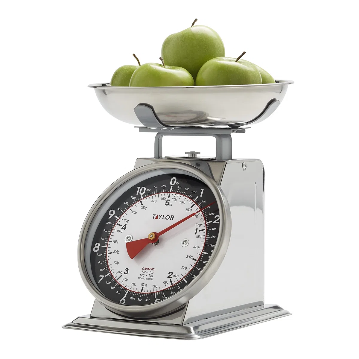 Taylor Precision Products Mechanical Kitchen Weighing Food Scale Weighs up to 11lbs, Measures in Grams and Ounces