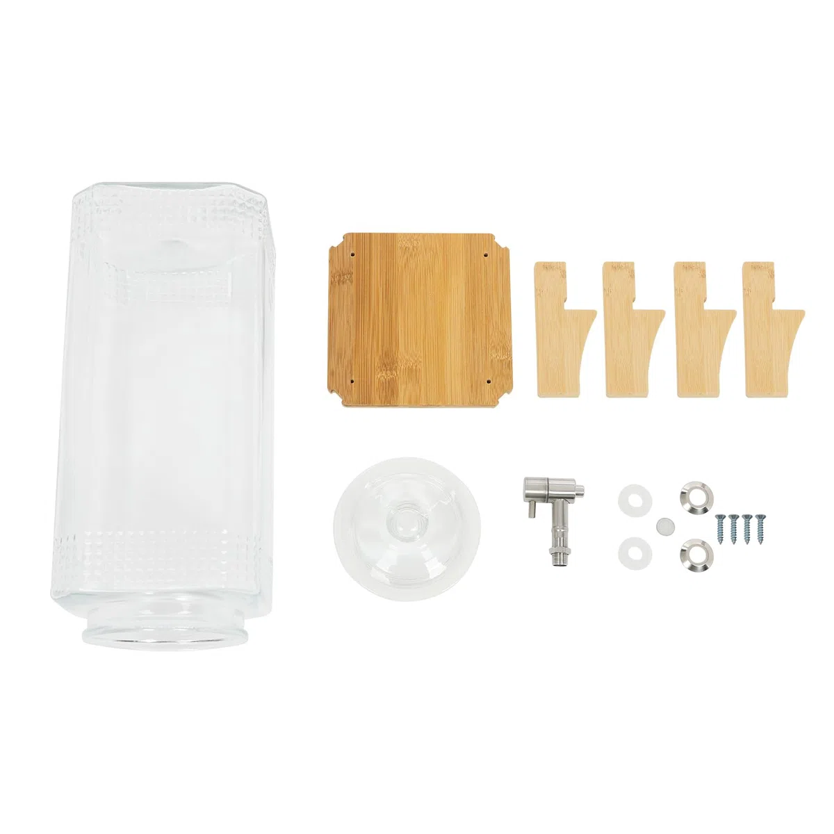 Dispensador de Bebida con Grifo de Vidrio para Buffet | Vidrio robusto servicio fácil con grifo dispensador de bebidas para fiestas buffet cocina, base estable y llenado simple