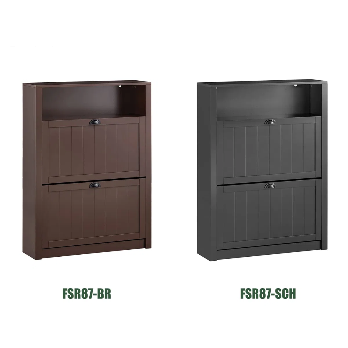 SoBuy FSR87-SCH Zapatero Estrecho Organizador para Zapatos con 2 Puertas Abatibles 80 x 24 x 110 cm Negro ES