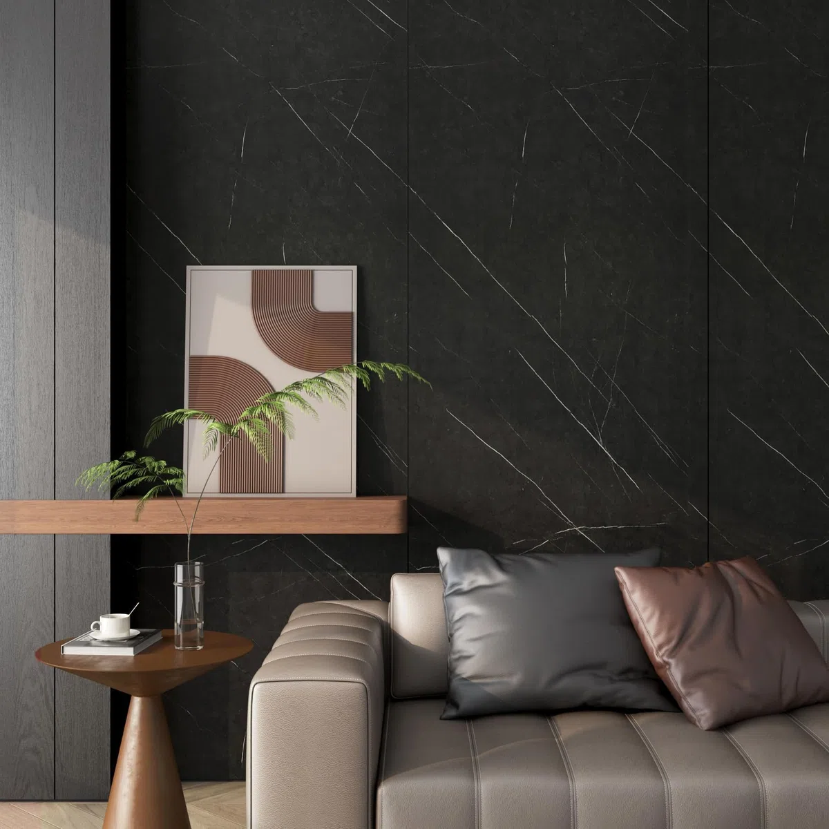 Stickyart Papel Adhesivo para Muebles Mármol Negro 90cm x 400cm Papel Pintado Autoadhesivo para Parede Extraíble Vinilo Encimera Cocina Solución Decorativa Moderna Vinilo Adhesivo Baño Impermeable