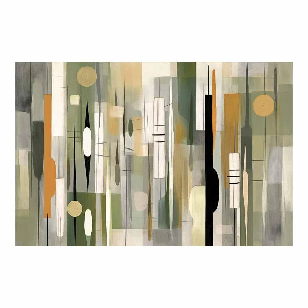 TODOAA Cuadro Abstracto Modernos Lienzo Patrón geométrico moderno blanco y negro cuadros -Salon baño Comedor dormitorio Decoración de pared（Verde-80x120cm Sin marco