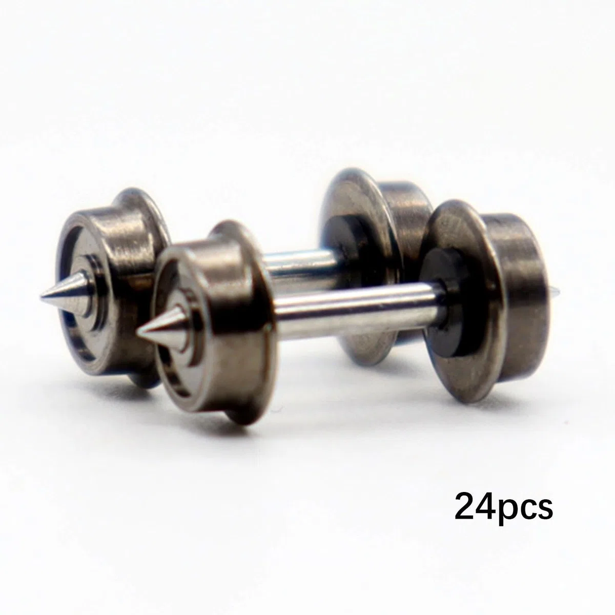 Colcolo Ruedas de Metal de 24 Piezas, Rueda de Escala n, Profesional, Parte de Repuesto, Hobby Trenes Eje de Metal de Accesorios para 1: 160 Trenes Modelo