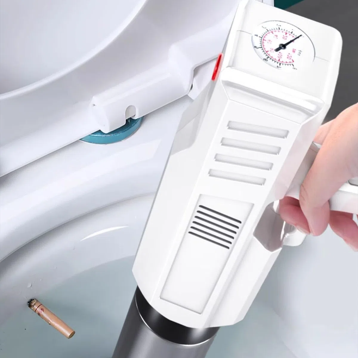 Potente máquina limpiadora de drenaje de compresión de aire, desatascador de drenaje de diseño pequeño para inodoro, ducha, bañeras, sistemas de fontanería, accesorios de fontanería ABS