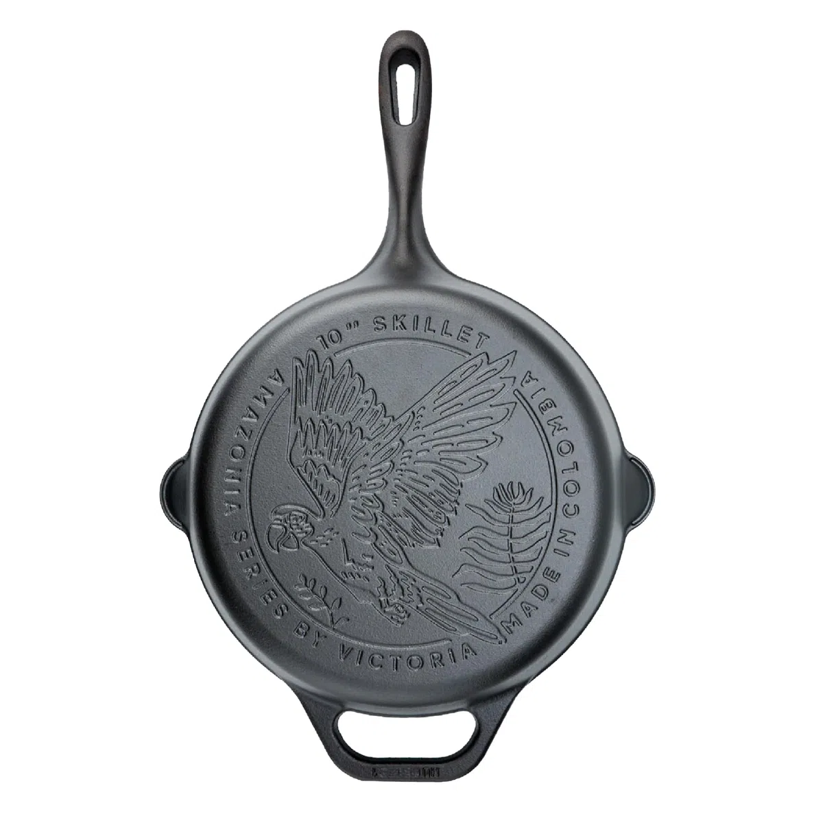 VICTORIA Sartén Hierro Fundido Esmaltado Amazonía Guacamaya Inducción 25cm | Apta para Fuego, Barbacoa, Horno, Vitrocerámica, Gas, Cast Iron sin PFOA