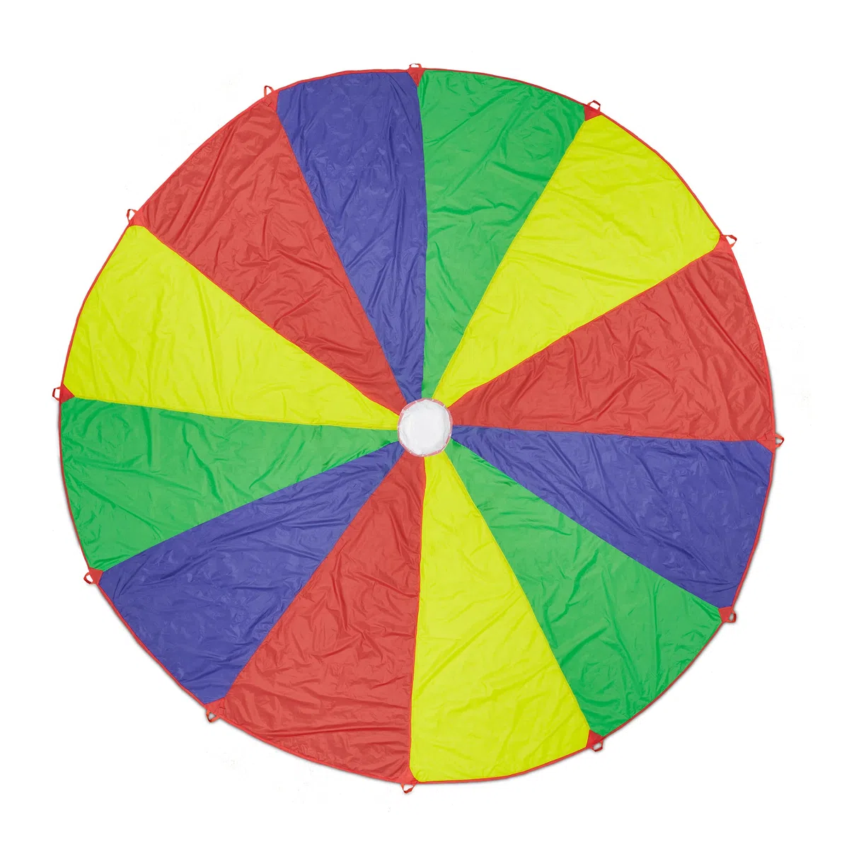 Relaxdays Juego de Paracaídas para Niños, Ø 6 m, 12 Asas, Tela Arcoíris Redonda para Saltar, para Exteriores, Multicolor