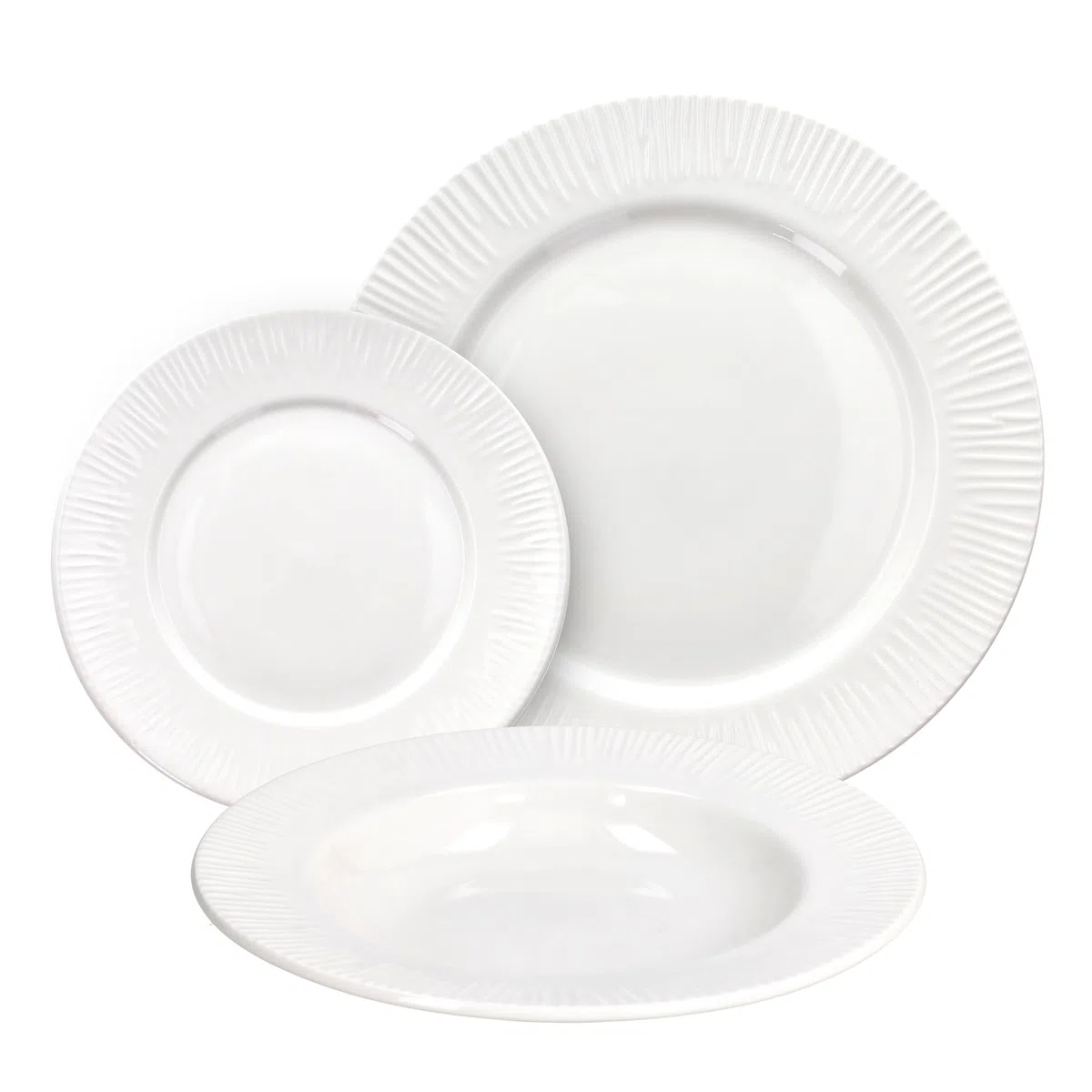 Tognana Philo, Servicio de platos 18 piezas para 6 personas, Porcelana, Blanco