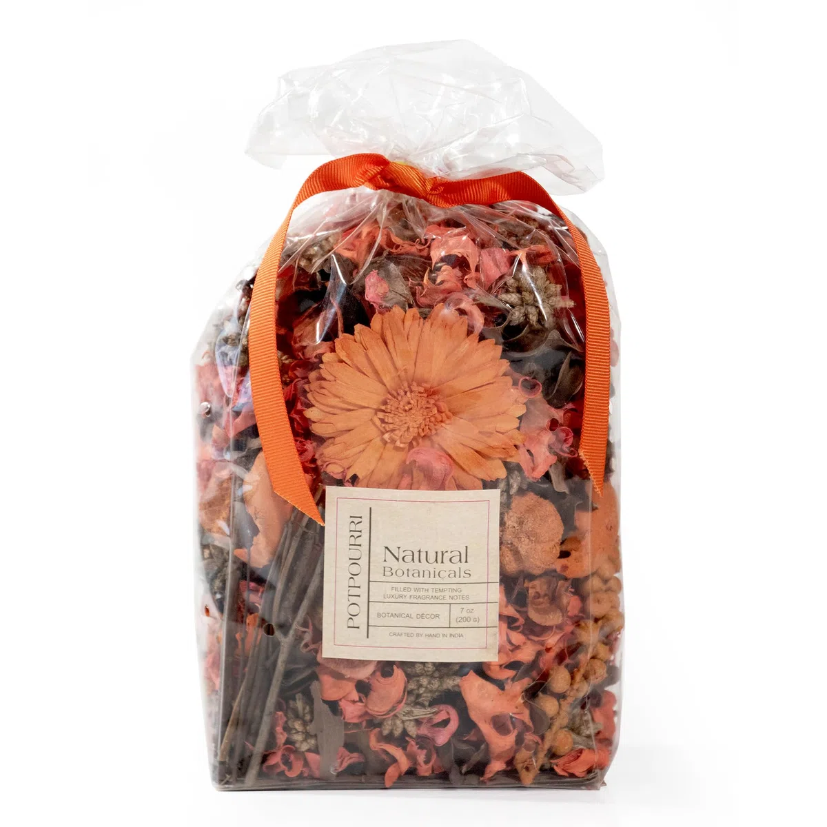 Bolsa de popurrí con Fragancia para decoración del hogar | Decoración de jarrón y Cuenco de pétalos Florales (Naranja)