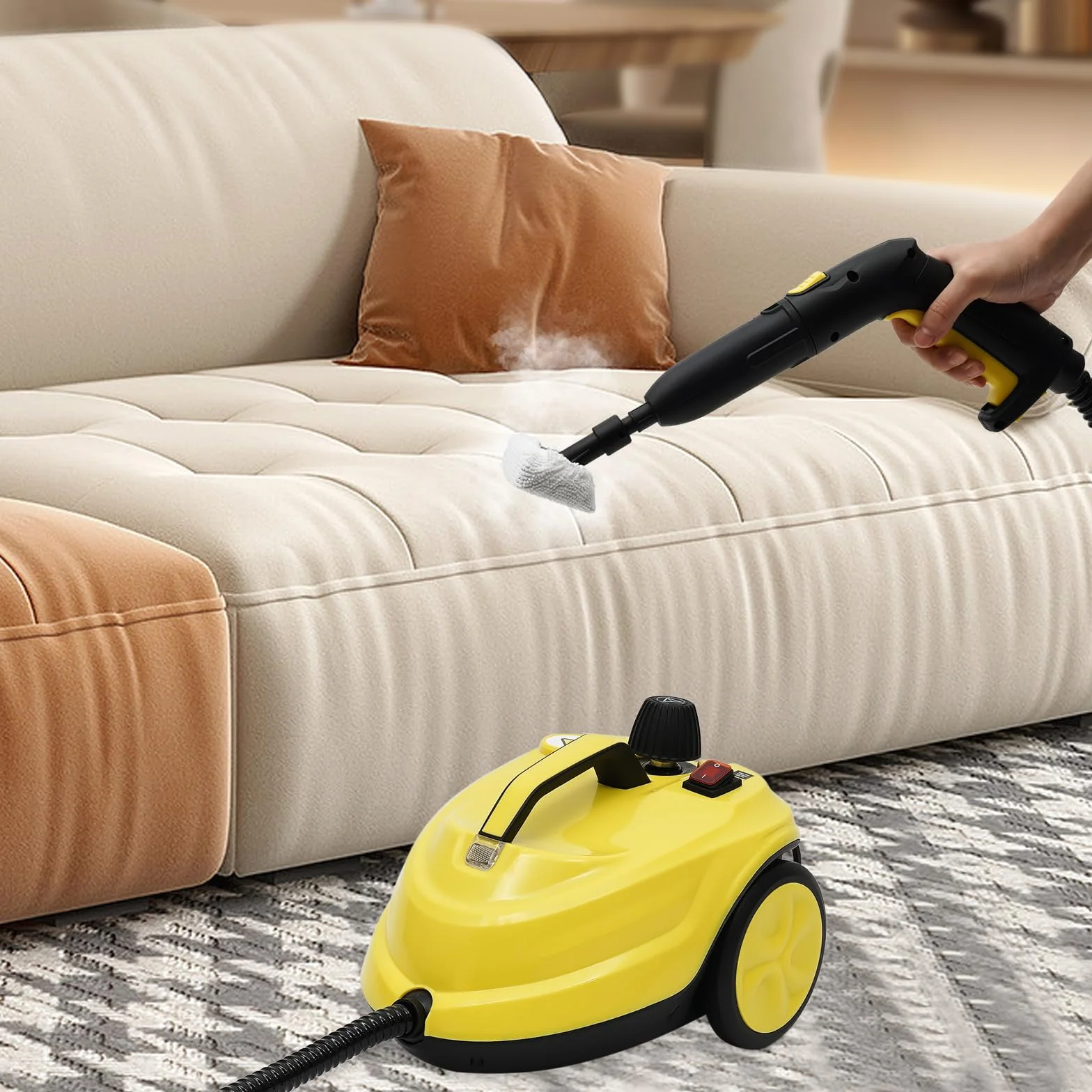 1.8L limpiador de vapor multifunción de alta presión limpiador de vapor de mano alfombras y suelos tapizados coche cocina azulejos