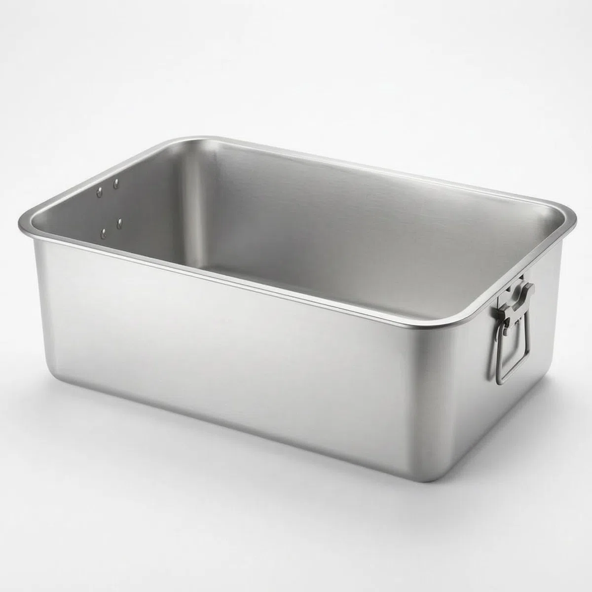 Bandeja de Acero Inoxidable Rectangular con Esquinas Redondeadas Borde Reforzado y Fondo Plano Función de Servir y, Bandeja Cuadrada Con Asa De Acero Inoxidable 304, 70x50x20cm