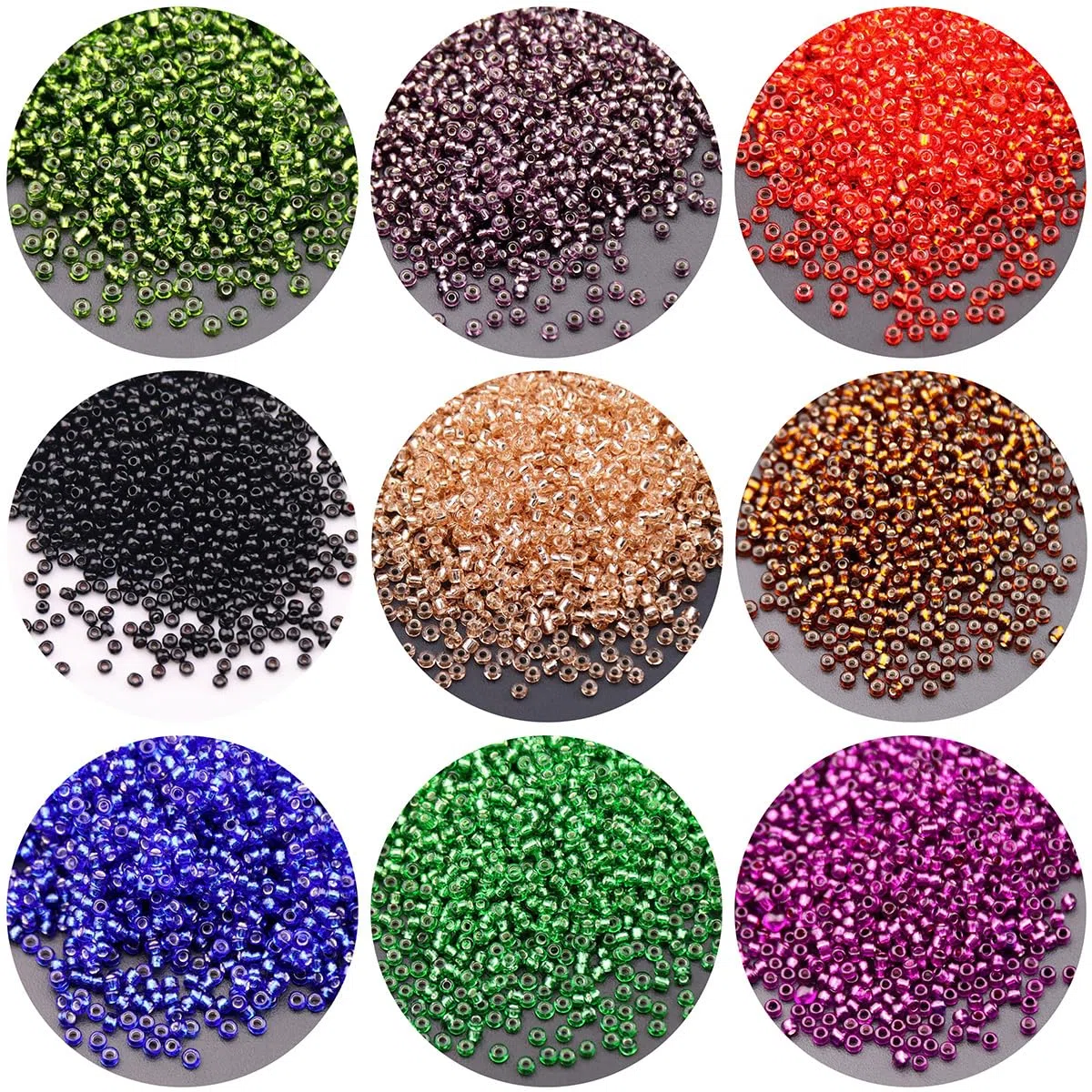 Cuentas De Vidrio De 3 Mm, Pequeñas Cuentas De Poni Translúcidas, Espaciadoras Sueltas para Bordado, Manualidades Y Joyería, 450 G (Aproximadamente 18000 Unidades)