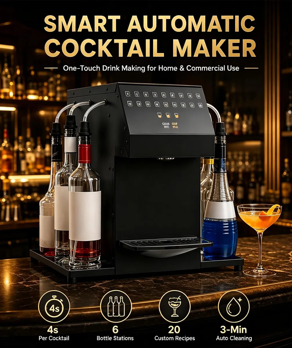 Máquina automática para Preparar cócteles, Mezclador de Bebidas Comercial, para Bebidas de Calidad Profesional sin Necesidad de Habilidades Especiales, para hoteles y Estaciones de Buffet.