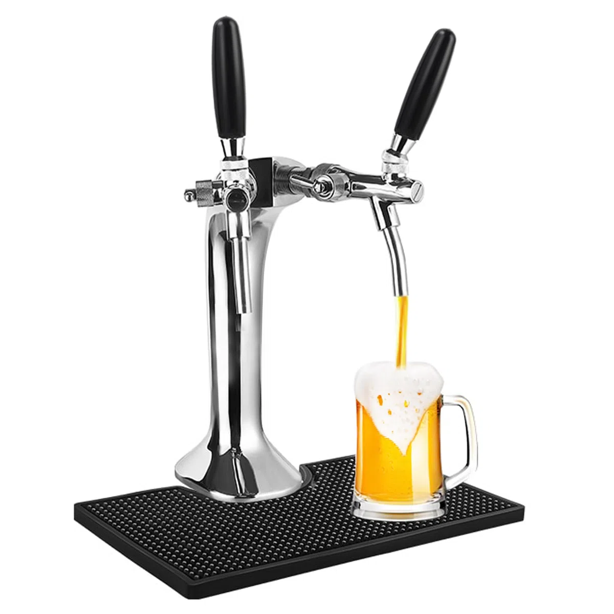 Esatto Bandeja de goteo de cerveza, alfombrilla de goteo de goma antideslizante para montaje en superficie, bandeja de goteo de barra de bebidas con torre de cerveza de barril, alfombrilla de derrames