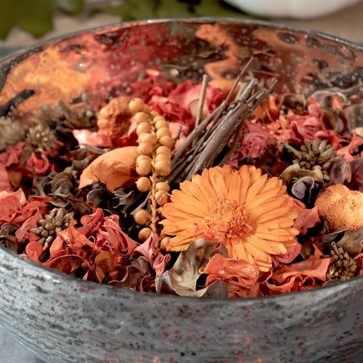 Bolsa de popurrí con Fragancia para decoración del hogar | Decoración de jarrón y Cuenco de pétalos Florales (Naranja)