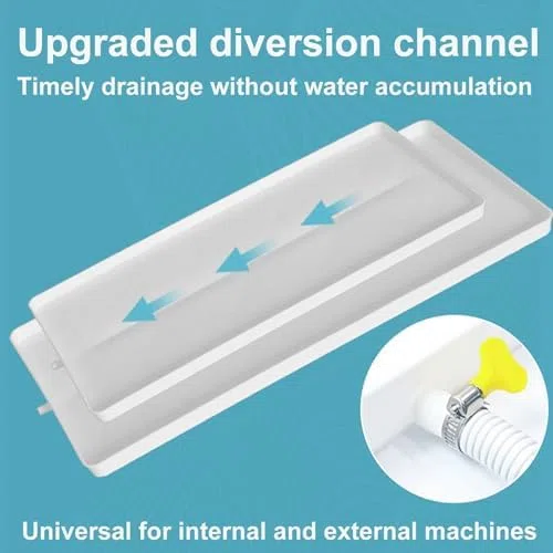 Genérico Bandeja recogegotas para Aire Acondicionado con Tubo de Drenaje: recolector de Agua de plástico Duradero para Fugas de Aire Acondicionado, para Uso Interior/Exterior, Incluye alambres de HIE