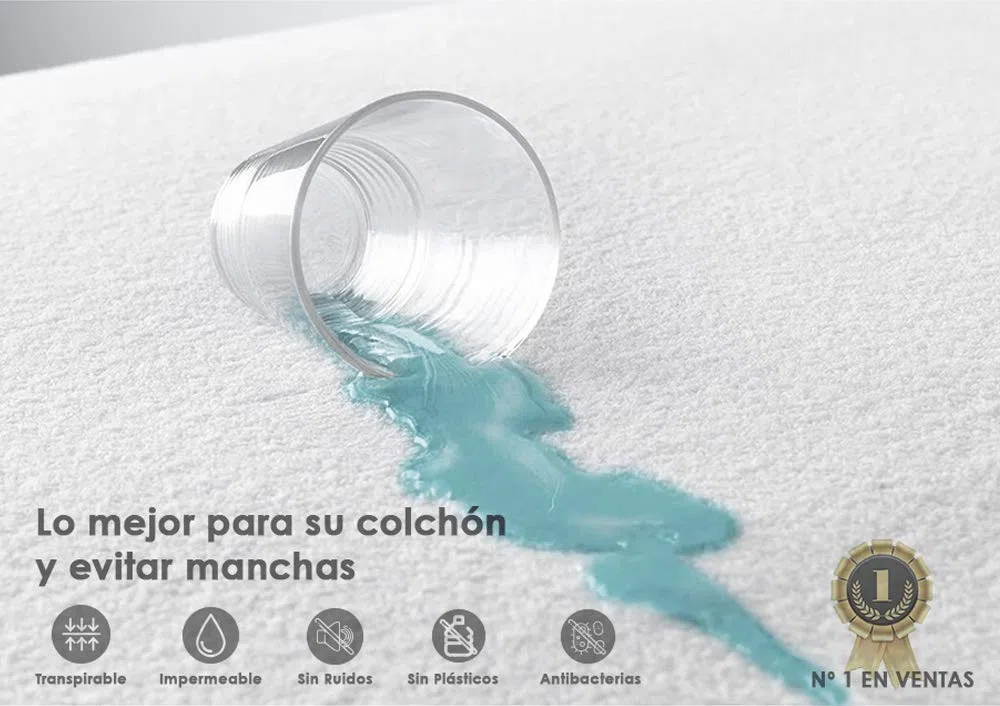 Protector Impermeable Colchon Transpirable de Algodon | Cubre Colchón Impermeable Silencioso y Ajustable | Fundas de Colchon Lavables 110 x 190 - Web del Colchón