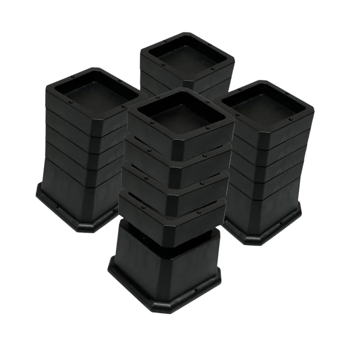 Elevadores de muebles que ahorran espacio, Negro 6 pulgadas | resistentes, elevan camas, sofás y pisos, al tiempo que ofrecen almacenamiento o gabinetes adicionales sin , Negro , 6