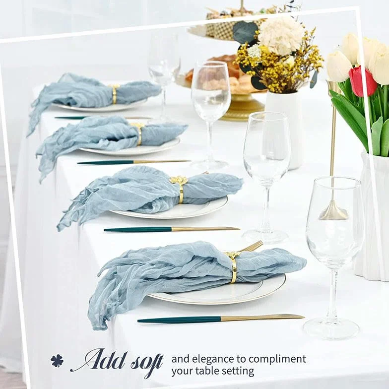 Servilletas de Mesa de 24 Uds. servilletas de Cena de 20x20 Pulgadas servilletas de Boda Bohemias servilletas de Gasa Toalla de Mesa para Fiesta/Banquete