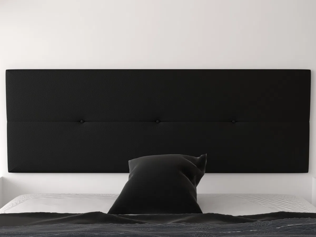 LA WEB DEL COLCHON Cabecero Tapizado Génova para Cama de 135 (145 x 55 cms) Negro | Cama Juvenil | Cama Matrimonio | Cabezal Cama | Cabeceros tapizados Dormitorio