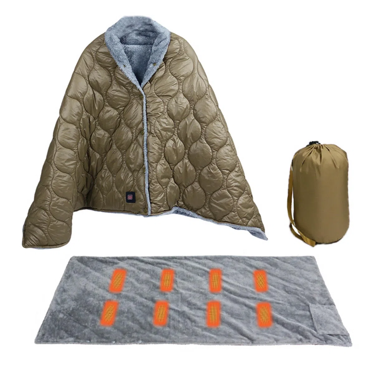Manta térmica impermeable para mochileros con 3 enfoques de temperatura, plan denso de seguridad, 160 x 70 cm, almohadilla térmica eléctrica transportable para exteriores