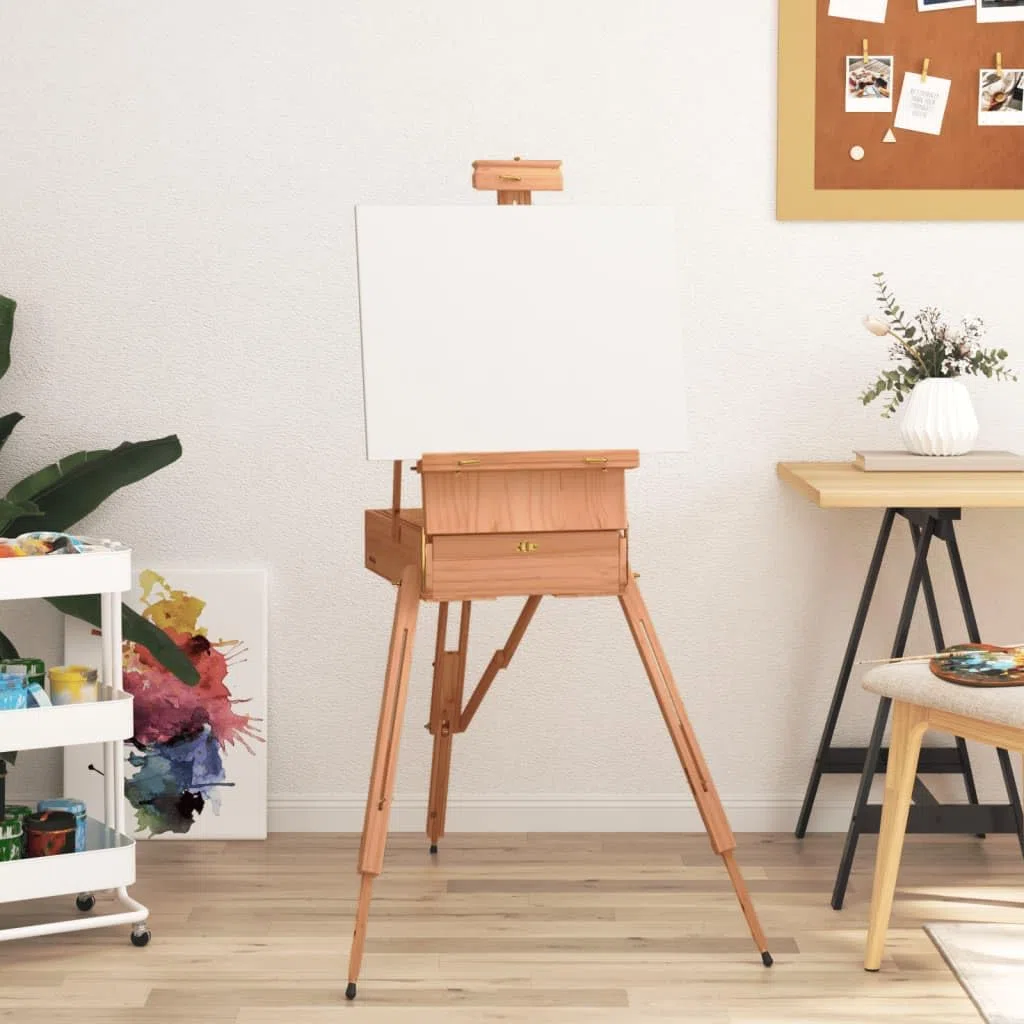 Caballete de madera de haya maciza, 81 x 121 x 173 cm, altura ajustable, para lienzos de hasta 86 cm, estable para pintura, presentación, taller, conferencia, oficina y exposición